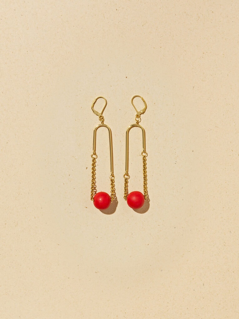 Arc Mono earrings | Sand 23 Arc Mono earrings | Red