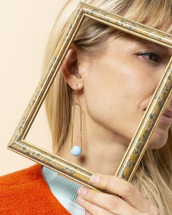 Arc Mono earrings | Light Blue