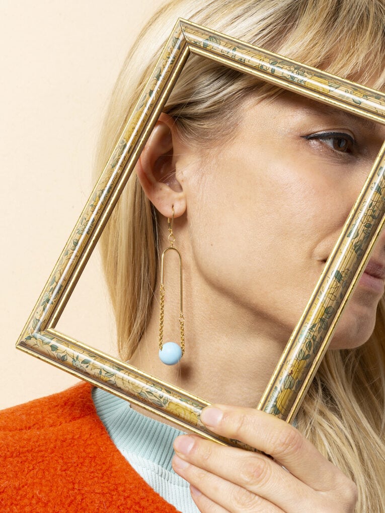 Arc Mono earrings | Light Blue