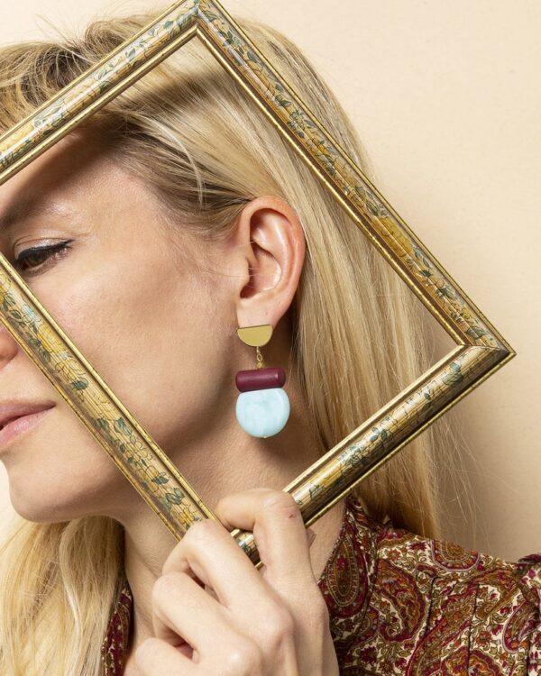 Double Bubbles necklace | Terra 15 La Tusa earrings | Blue Quartz
