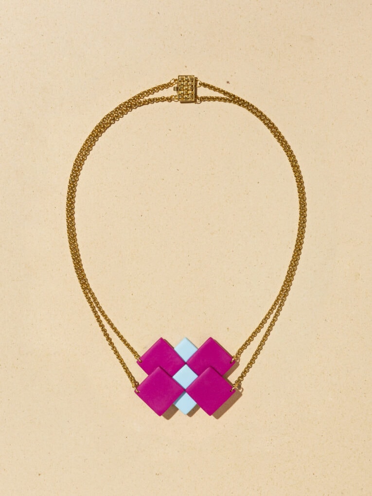 Tetris necklace | Magenta