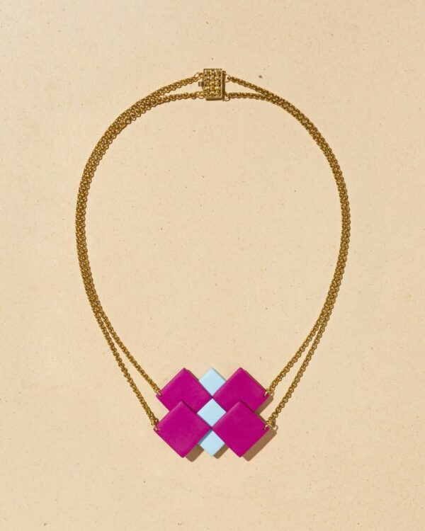 Tetris necklace | Magenta