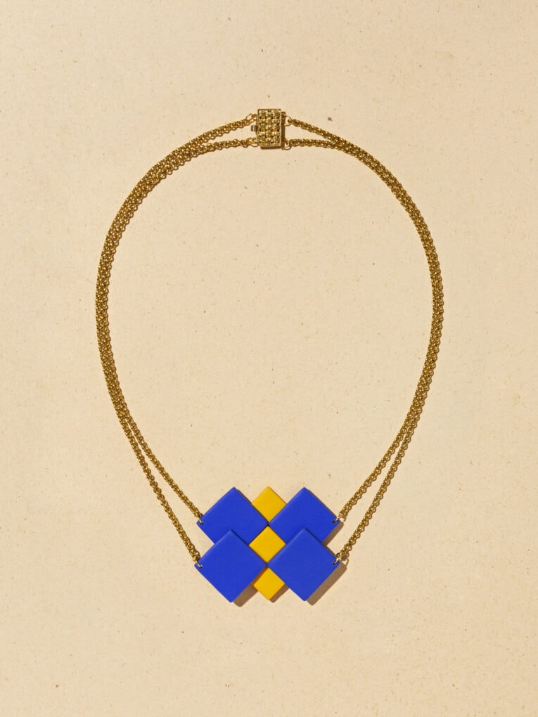 Tetris necklace | Blu