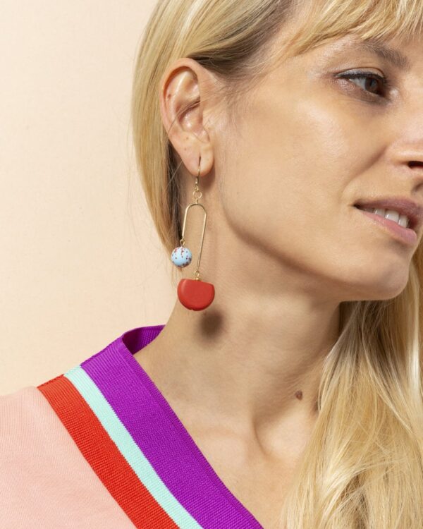 Double Bubbles necklace | Terra 3 New Arc Terrazzo | Light Blue