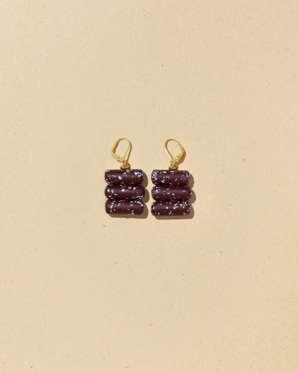 Double Bubbles necklace | Terra 2 Big Sur Terrazzo earrings | Bordeaux