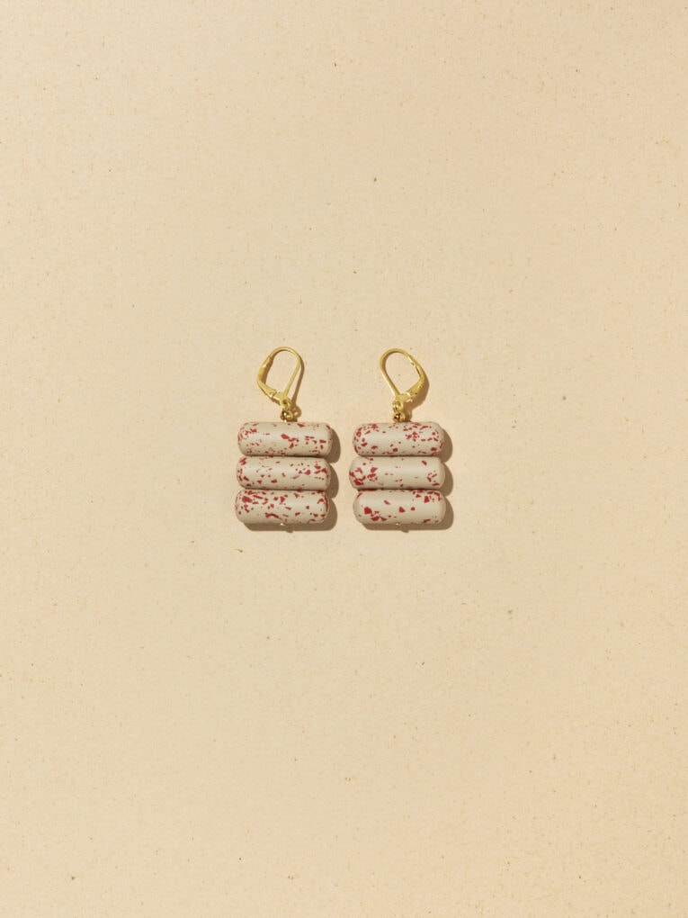Arc Mono earrings | Sand 4 Big Sur Terrazzo earrings | Beige