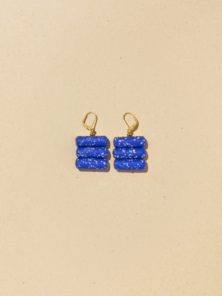 Arc Mono earrings | Sand 5 Big Sur Terrazzo earrings | Blu