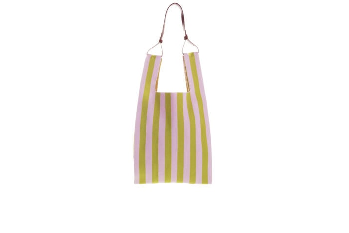 Bum Bag Sakura & Black MEDIUM 11 Shopping bag a maglia • rosa e verde