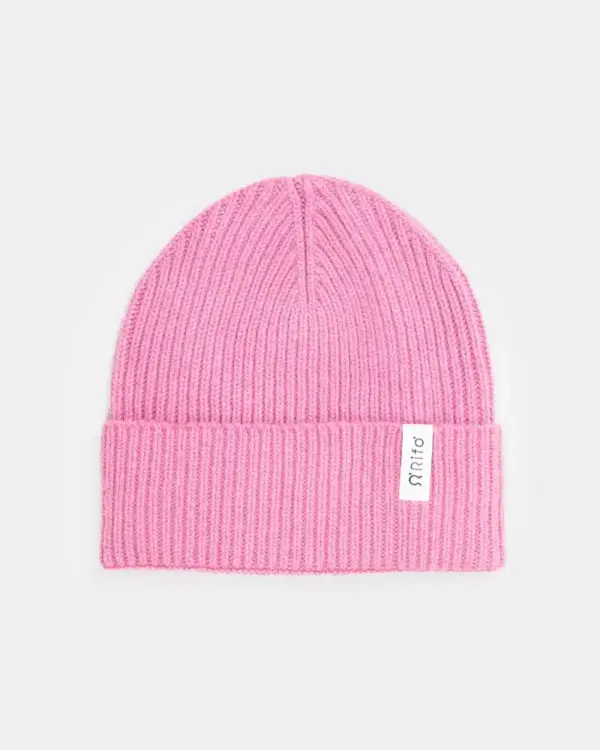 Recycled Cashmere Beanie | Pink