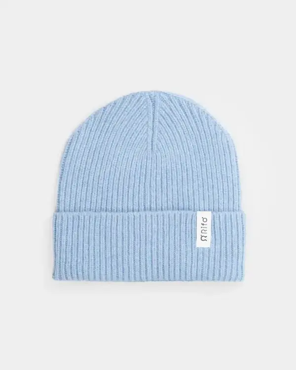 Recycled Cashmere Beanie | Powder Blue