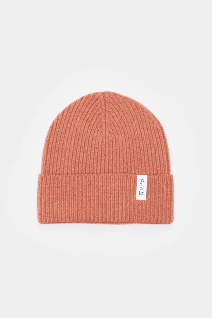 Bum Bag Drive & Red Alert SMALL 11 Recycled Cashmere Beanie | Grapefruit Pink