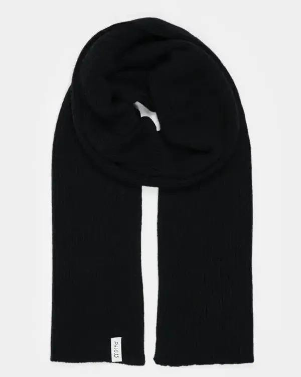 Recycled Cashmere Scarf | Black