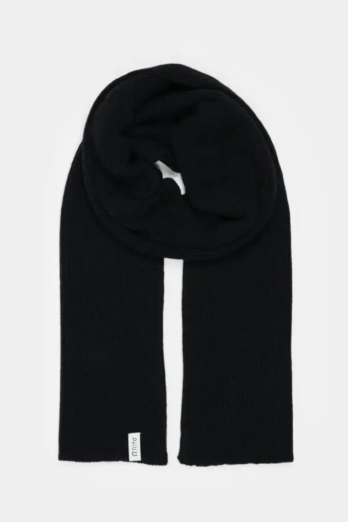 Bum Bag Drive & Red Alert SMALL 6 Recycled Cashmere Scarf | Black