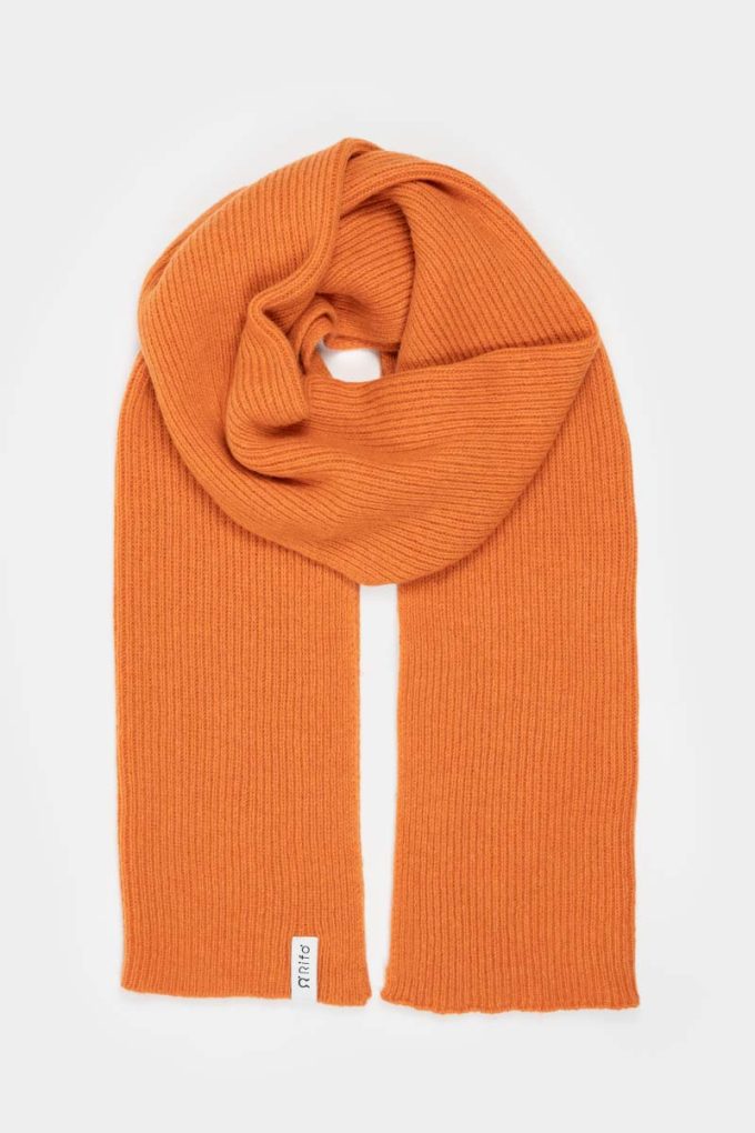 Bum Bag Drive & Red Alert SMALL 4 Recycled Cashmere Scarf | Orange