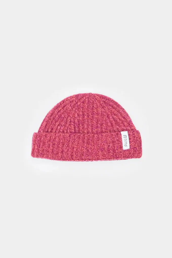 Bum Bag Drive & Red Alert SMALL 9 Recycled Cashmere Fisherman Beanie | Beetroot Pink