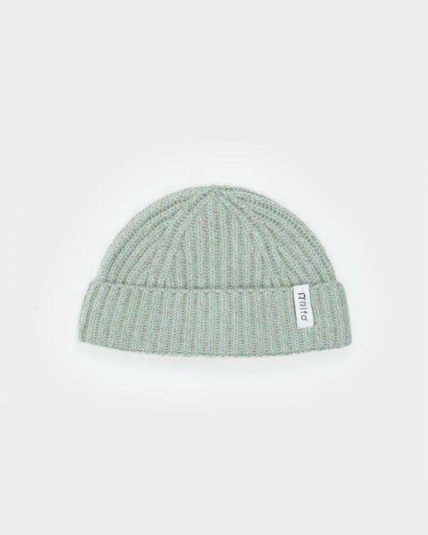 Recycled Cashmere Fisherman Beanie | Lichen green