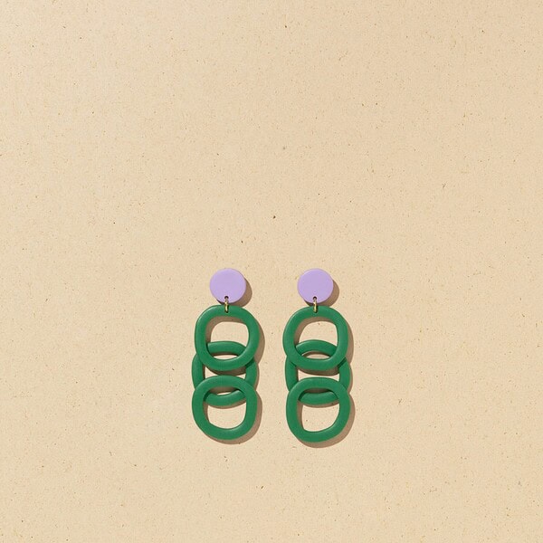 INTRECCI EARRINGS - DARK GREEN