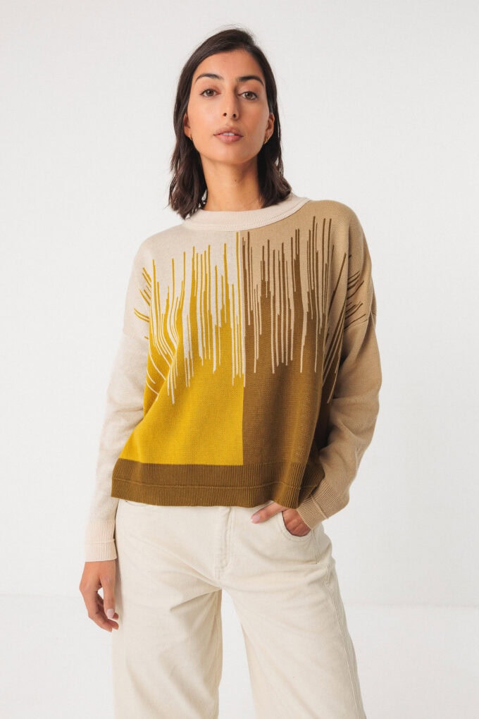 HEBE DRESS 4 ISMENE GOTS SWEATER | BROWN