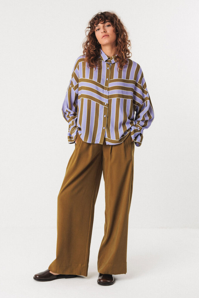 HEBE DRESS 8 LONE SHIRT | LILAC BROWN