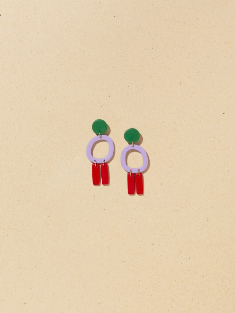 Fantasia | Blu cloves earrings 7 OMINI EARRINGS - LILAC/GREEN