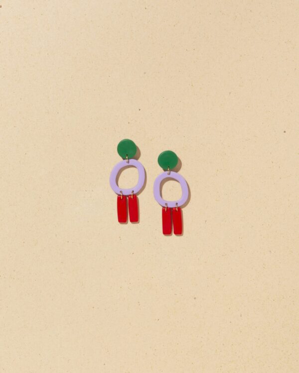 OMINI EARRINGS - LILAC/GREEN