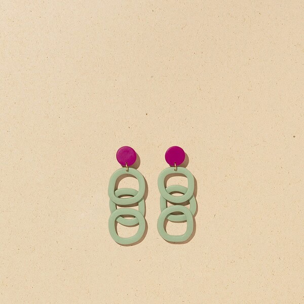 INTRECCI EARRINGS - LIGHT GREEN
