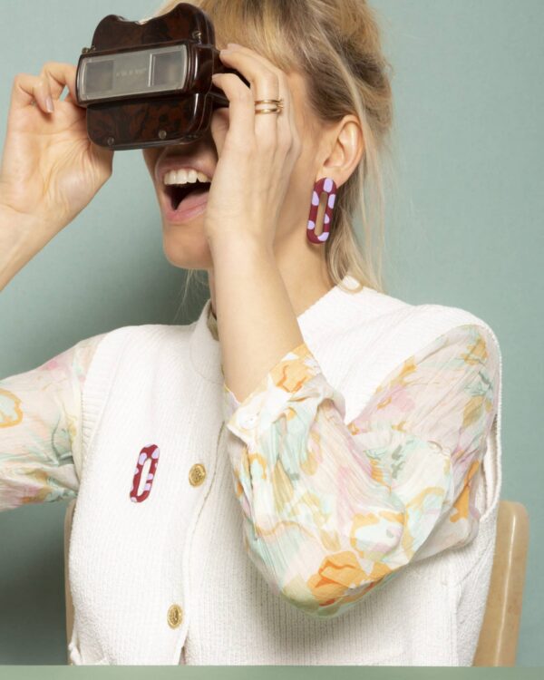 MEMPHIS EARRINGS - BORDEAUX/LILAC