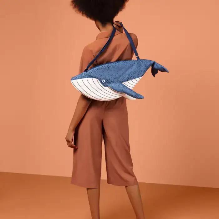 Mini candy bag | Poke cream and red 1 Blue Whale - Shoulder Bag