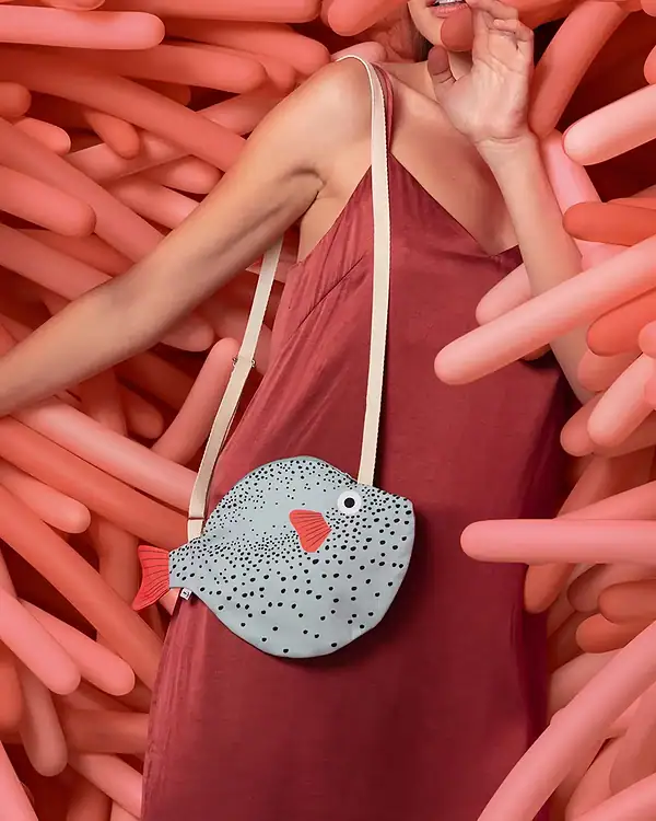 Aqua Pufferfish Bag | Small